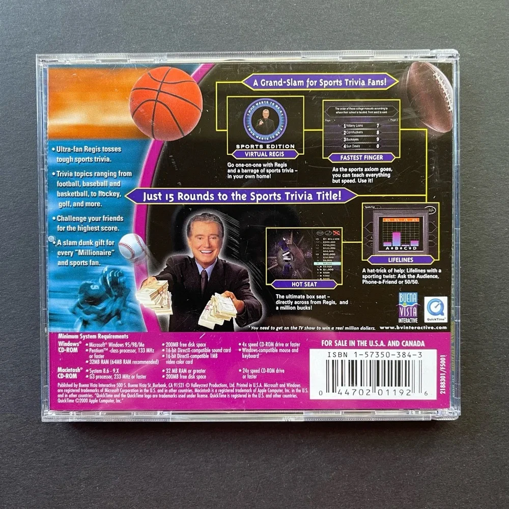 Who Wants To Be A Millionaire Sports Edition PC XP
